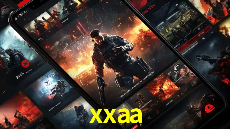 Tela de um celular exibindo uma galeria de jogos de tiro com temática militar, mostrando a variedade de e-sports disponíveis para apostas na plataforma de entretenimento xxaa.