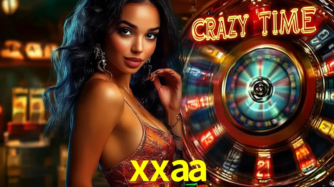 Mulher elegante ao lado da vibrante roda da fortuna do jogo de cassino ao vivo Crazy Time, um dos game shows mais populares e cheios de prêmios do xxaa.